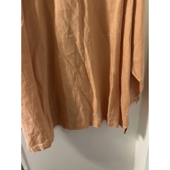 Paul Fredrick Linen Shirt Mens 3XLT Peach Roll Tab Long Sleeve Button Up Relaxed - Picture 8 of 11